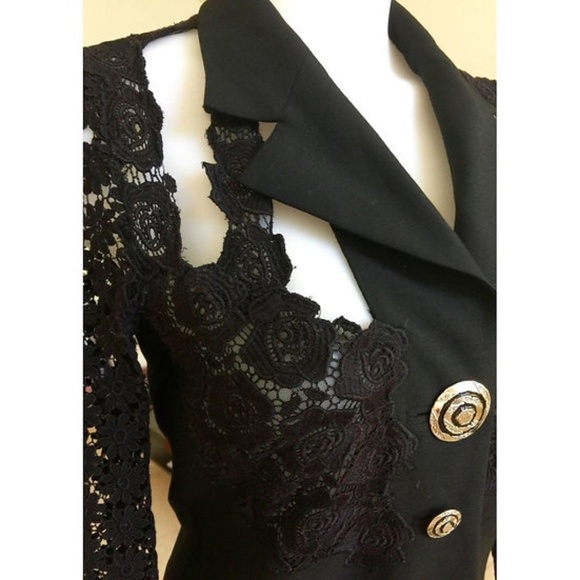 Rare find Authentic Gianni Versace 1990's blazer silver Medusa applications - Picture 2 of 8